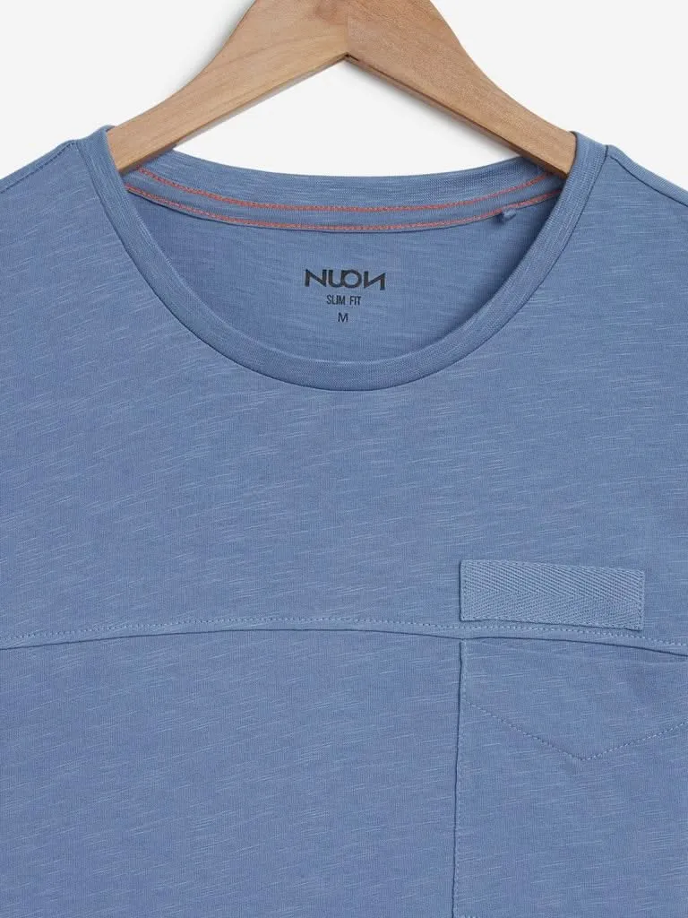 Nuon Blue Slim-Fit Crewneck T-Shirt