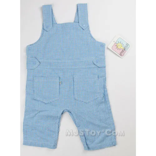 NWT Yite Bub by MOM Designs 100% Cotton Baby Boy Overall Blue 2 Front Pockets