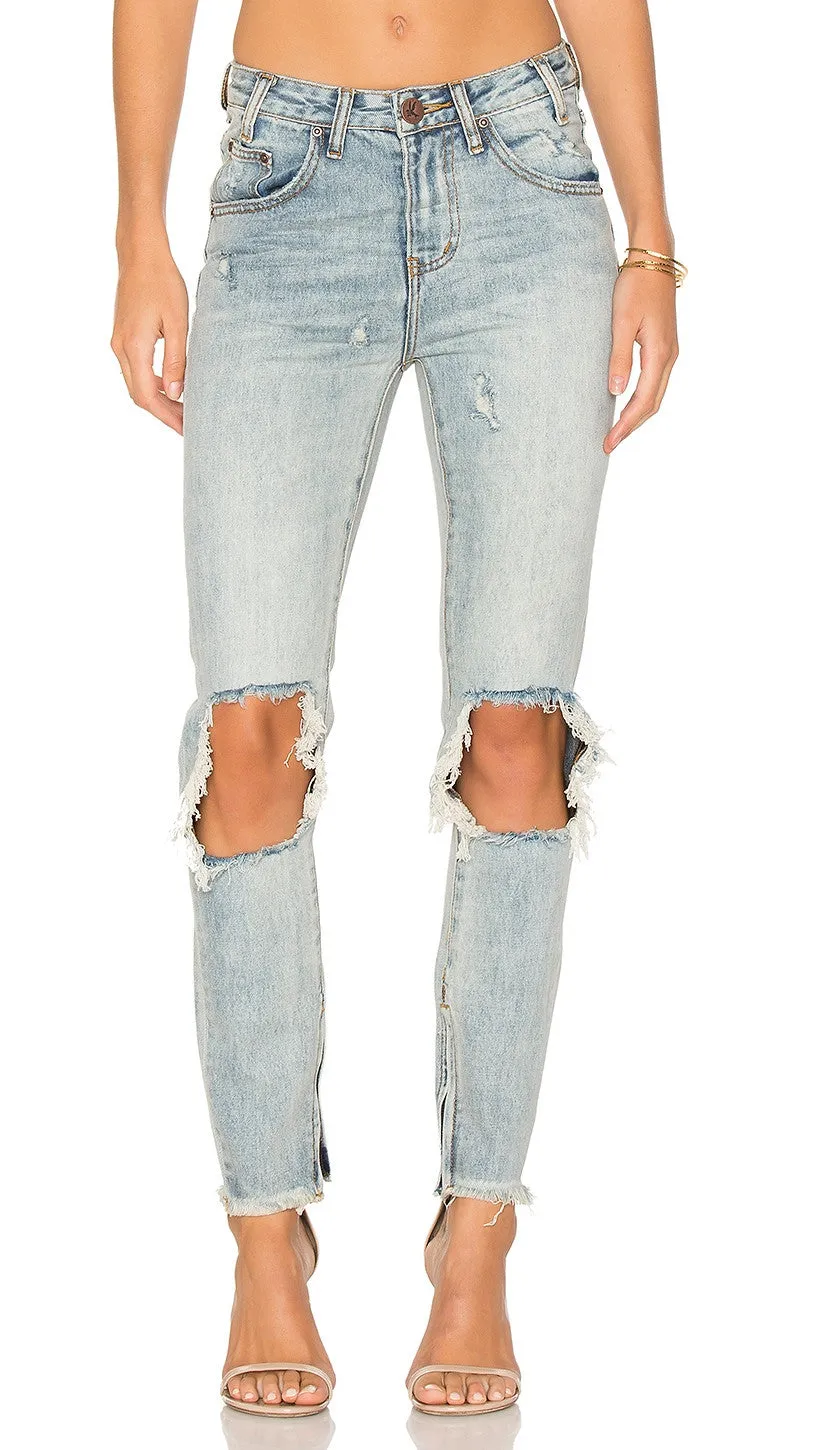 One Teaspoon High Waisted Freebird Jeans in Whiskey