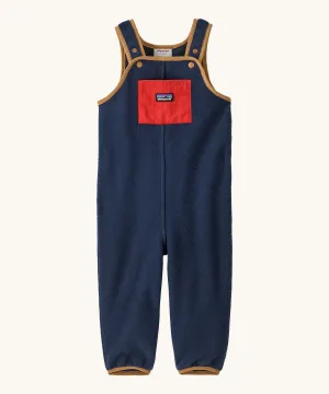 Patagonia Little Kids Synchilla® Fleece Dungarees Overalls New Navy