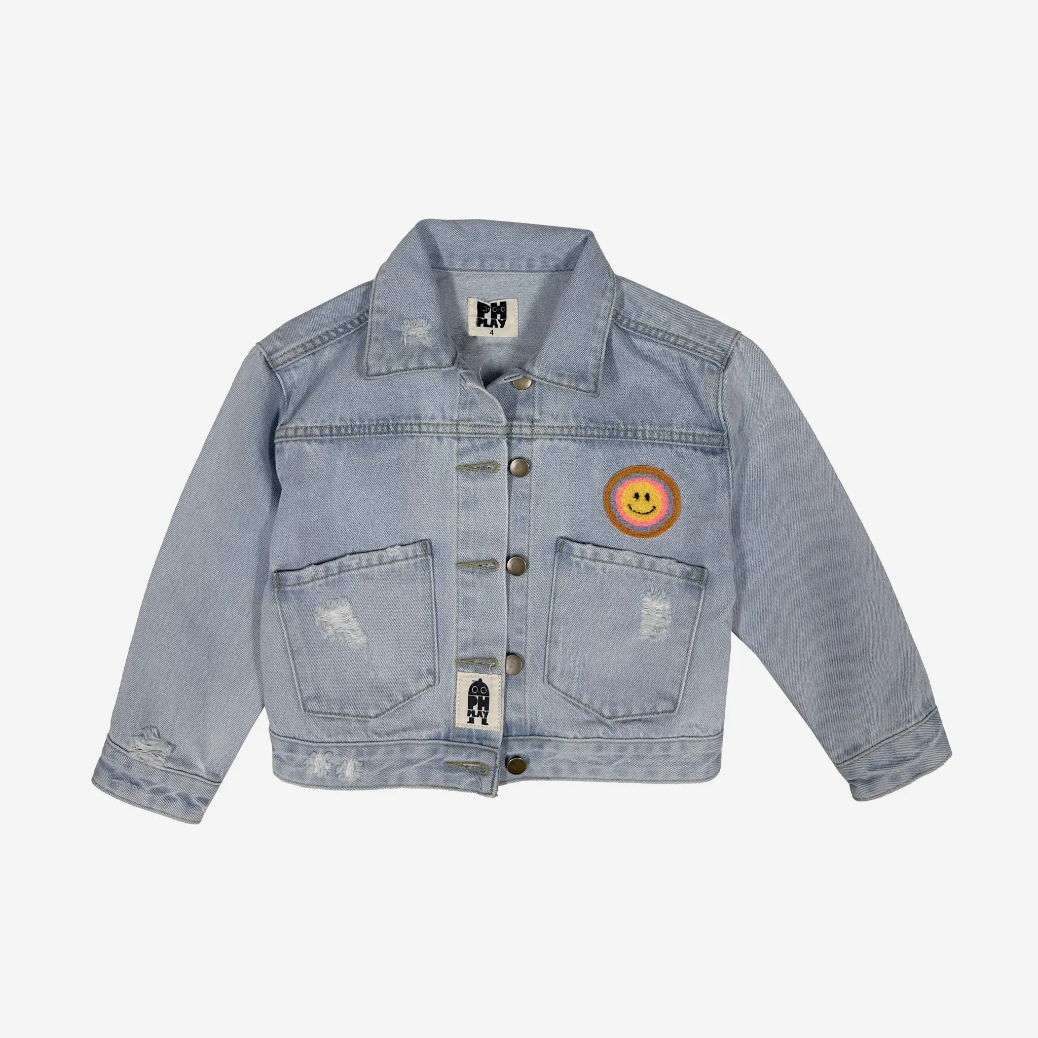 Patched Denim jacket for girl