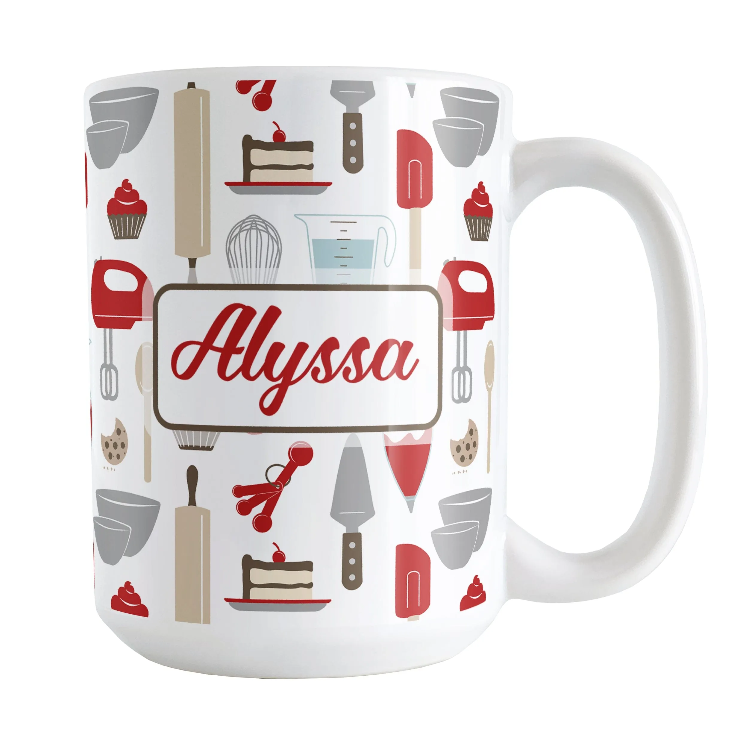 Personalized Red Baking Pattern Mug