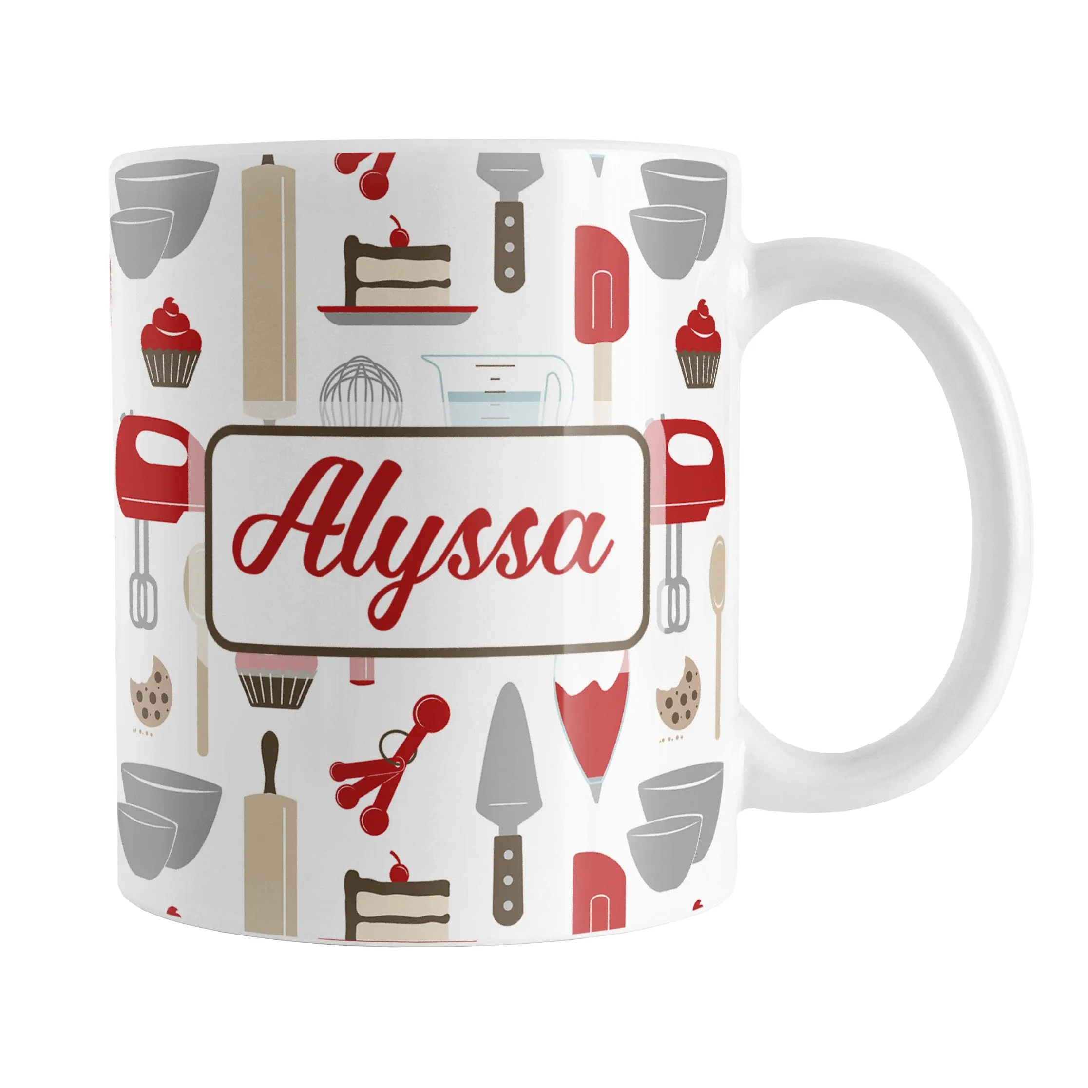 Personalized Red Baking Pattern Mug