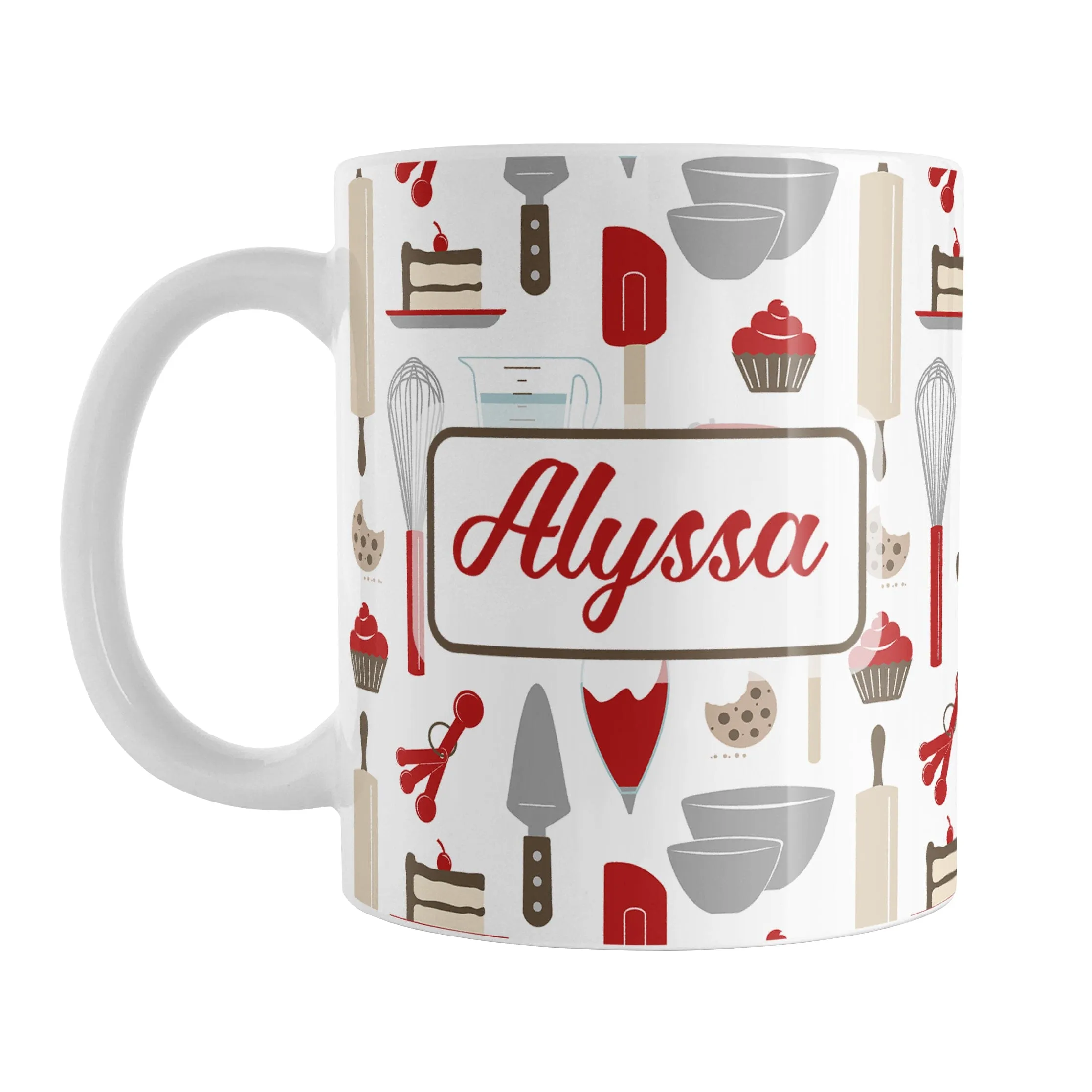 Personalized Red Baking Pattern Mug