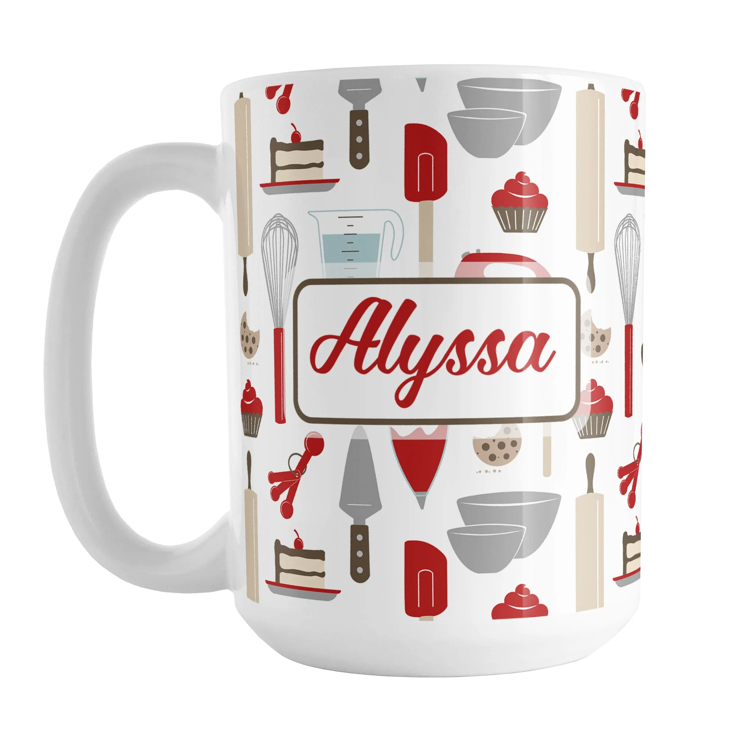 Personalized Red Baking Pattern Mug