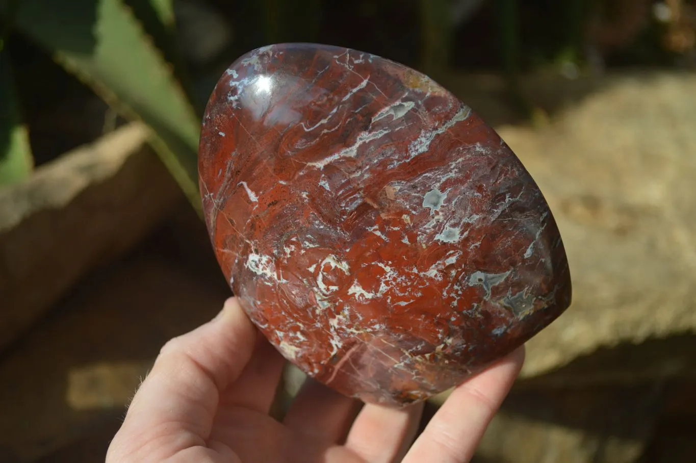 Polished Red Jasper Standing Free Forms  x 3 From Southern Africa