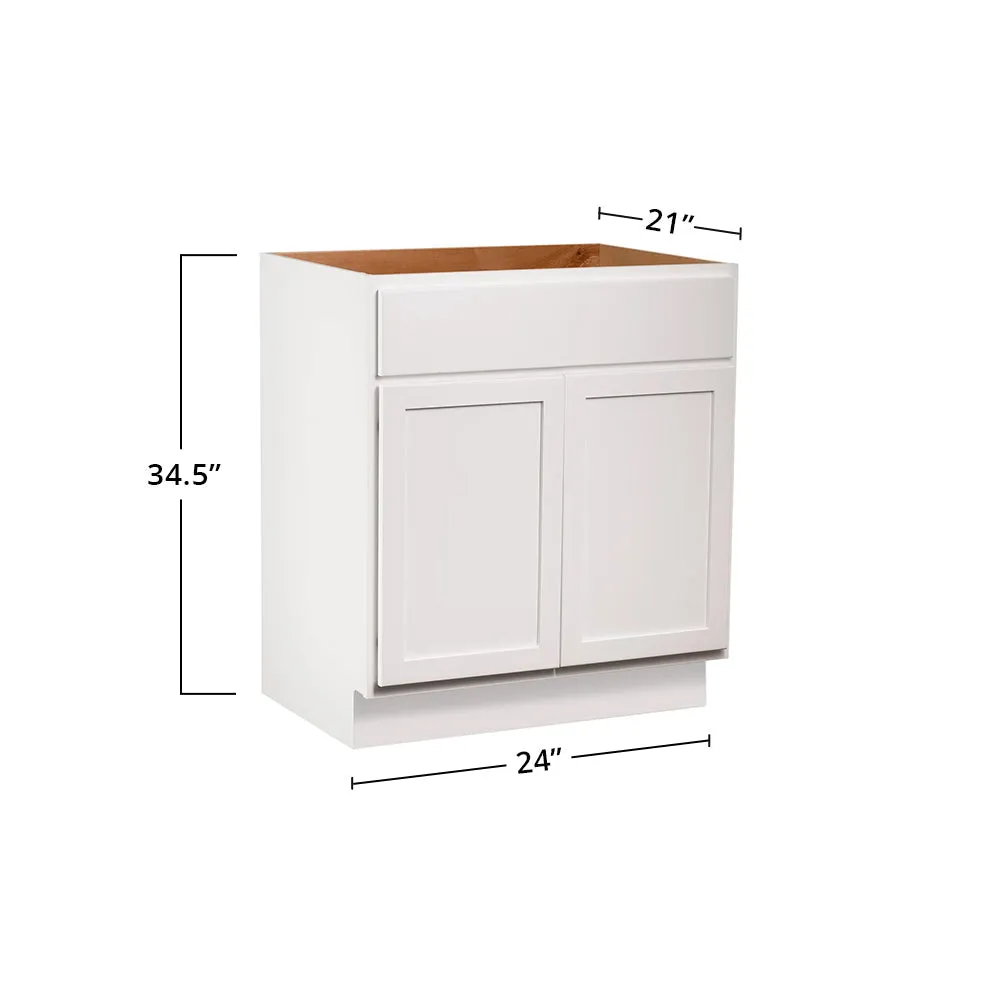 Pure White 24" Bathroom Vanity Sink Base Cabinet