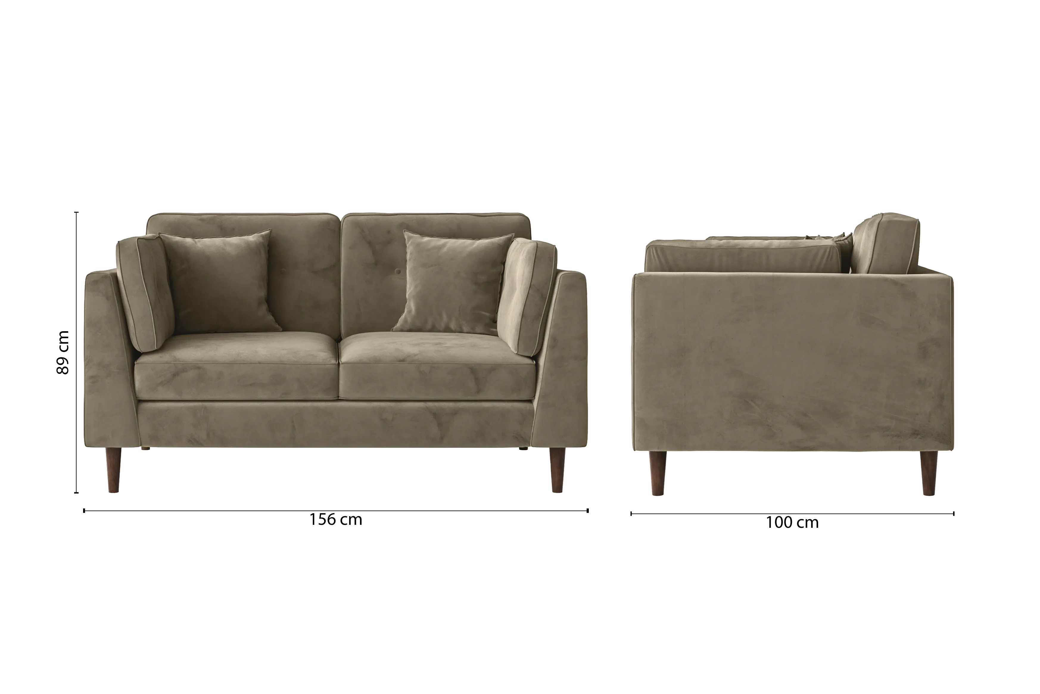 Ragusa 2 Seater Sofa Sand Velvet