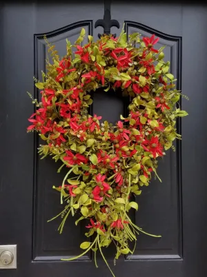 Red Daisy Cascading Wreath