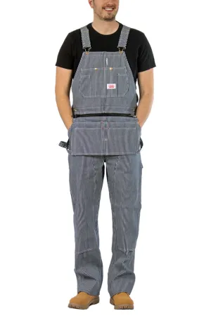 Round House #730 Striped Carpenter Bib Overalls - Zip Off Pouch