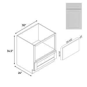 RTA - Elegant Shaker White - Base Microwave Cabinet - 30"W x 34.5"H x 24"D