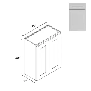 RTA - Elegant Shaker White - Wall High Cabinets with 2 Door 2 Shelf - 30"W x 30"H x 12"D