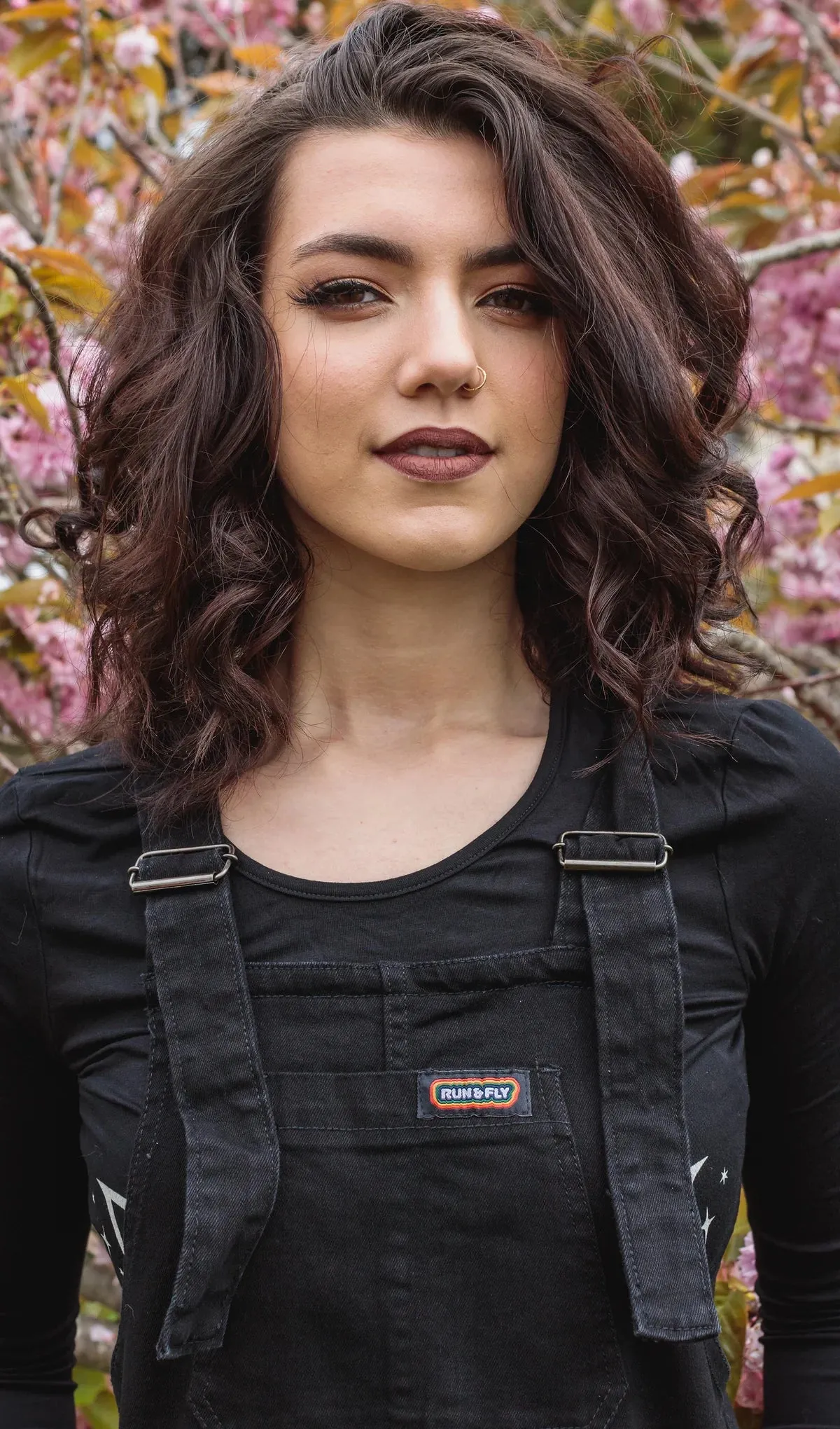 Run And Fly Black Stretch Denim Dungarees