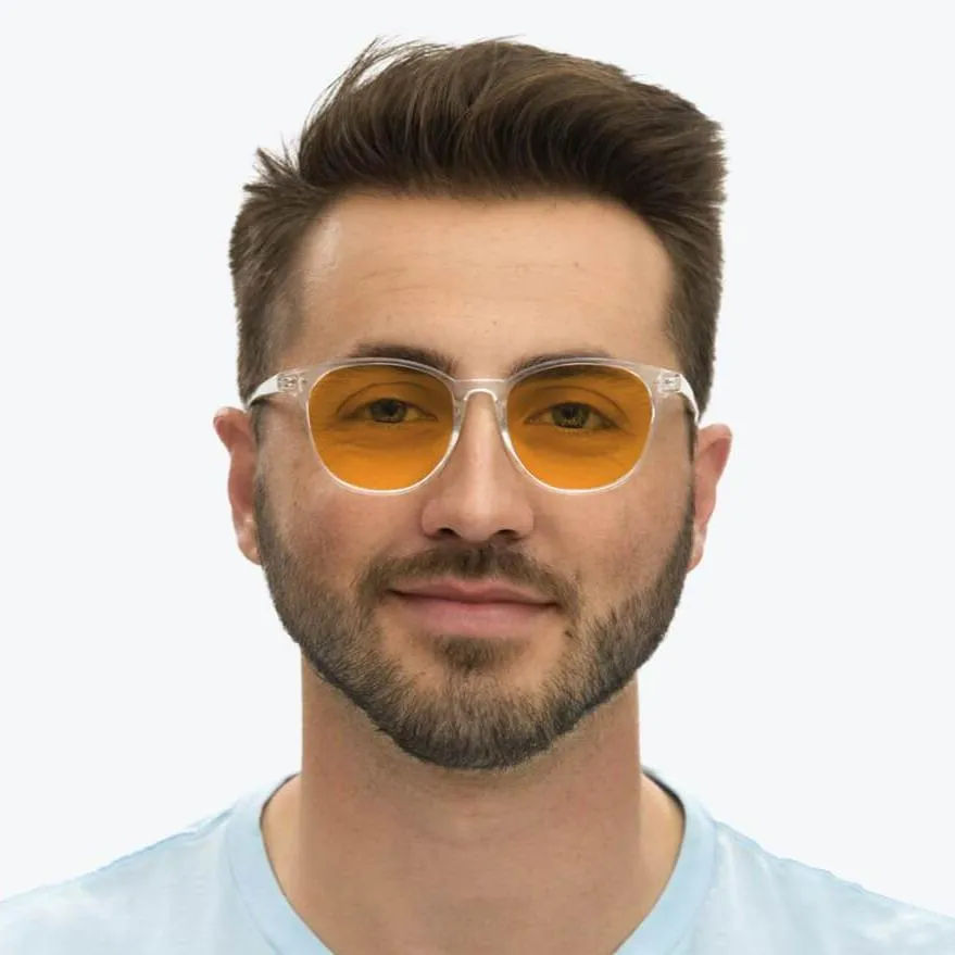 SunDown Billie Blue Blocking Glasses - Crystal - Readers