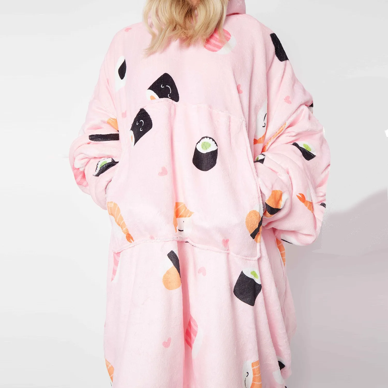 Sushi Pink Printed Hoodie