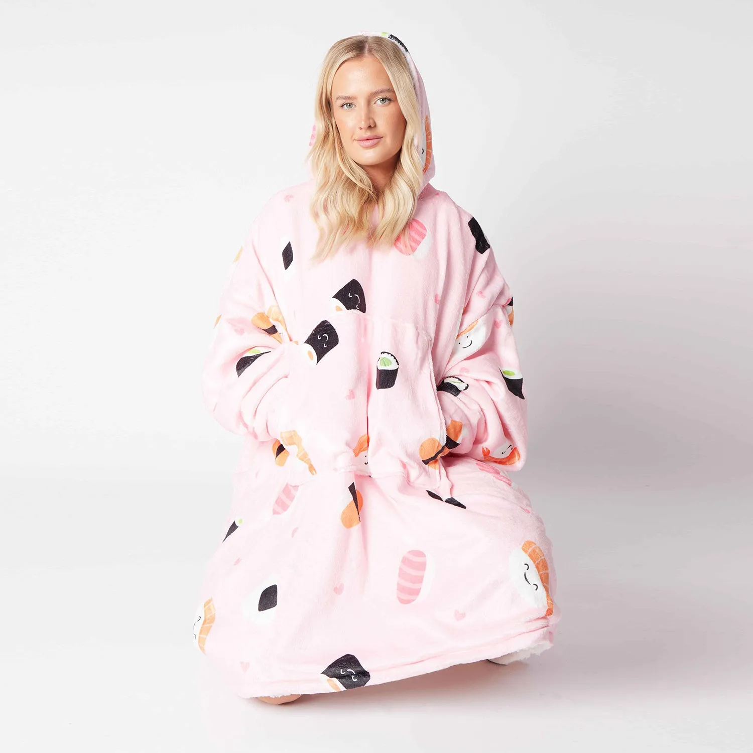 Sushi Pink Printed Hoodie