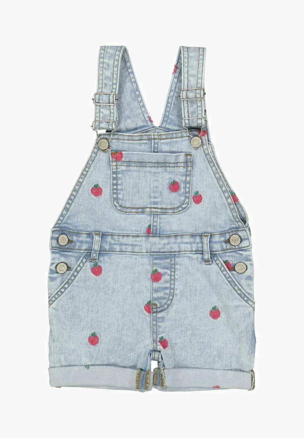 The Jayla Raspberry Denim Shortalls - BABY