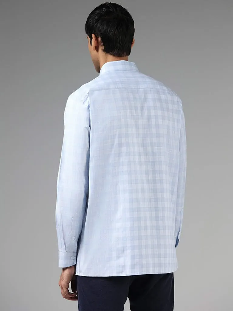 WES Formals White Checked Relaxed-Fit Shirt