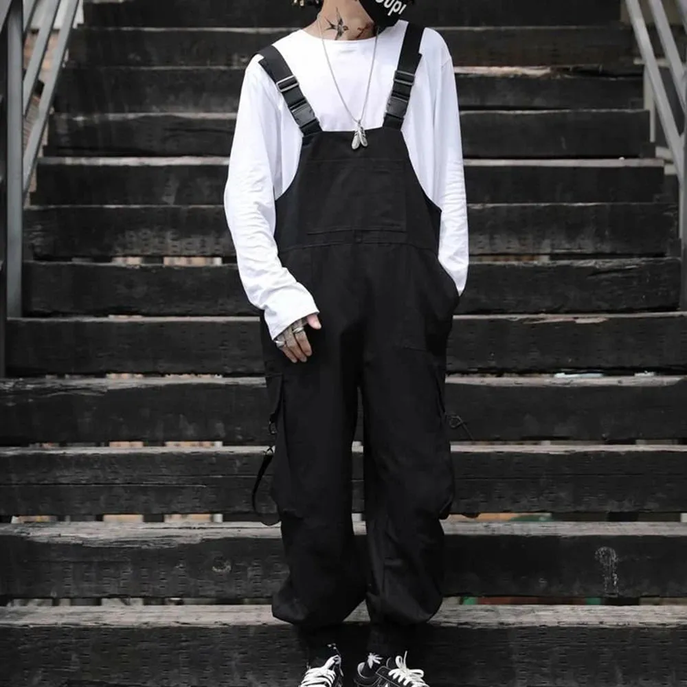 Wiaofellas  -  Spring And Autumn Mens Casual High Quality Overalls American High Street Hip-Hop Fashion Solid Color Amei Khaji Overalls