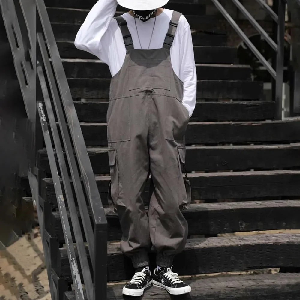 Wiaofellas  -  Spring And Autumn Mens Casual High Quality Overalls American High Street Hip-Hop Fashion Solid Color Amei Khaji Overalls