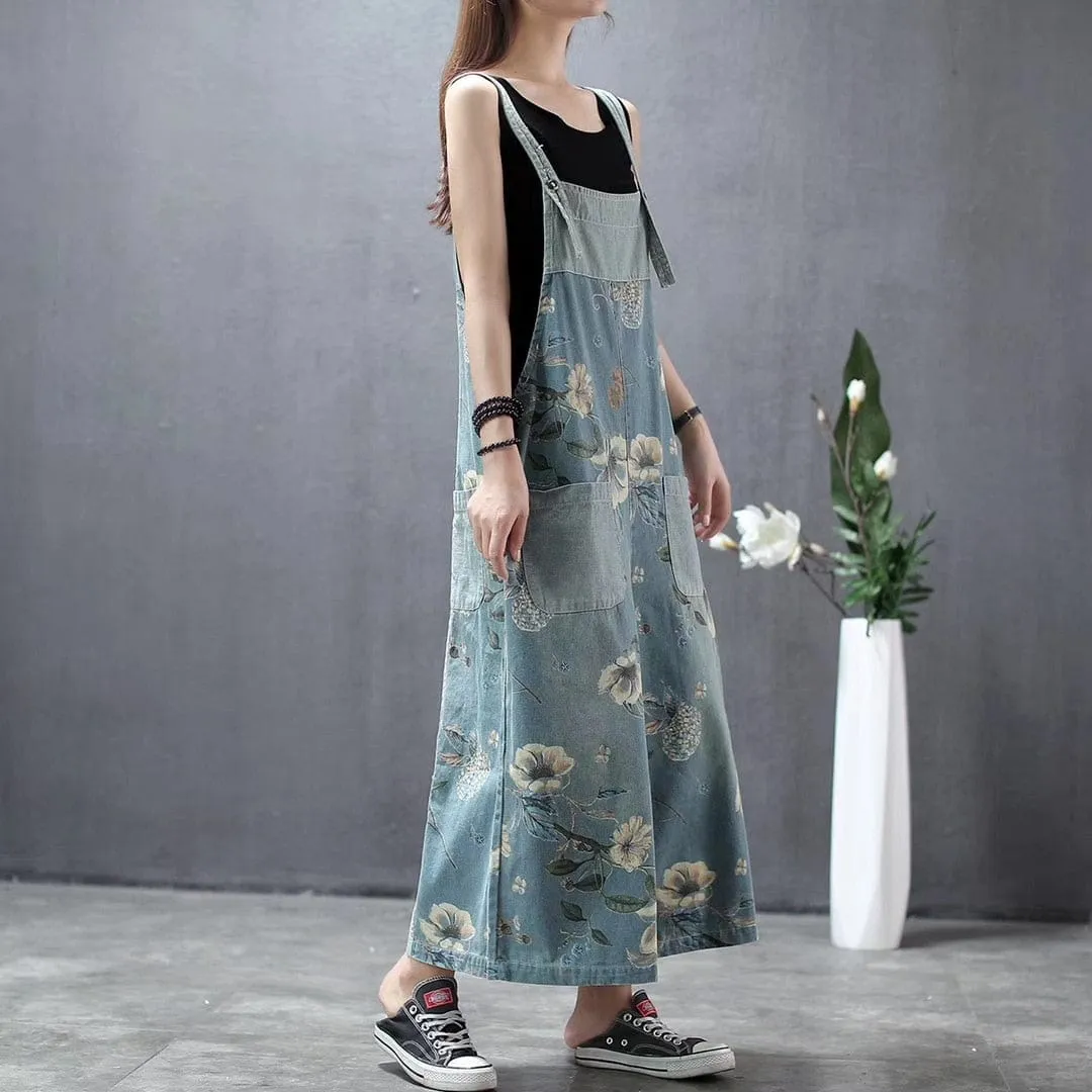 Wide Leg Loose Floral Overall