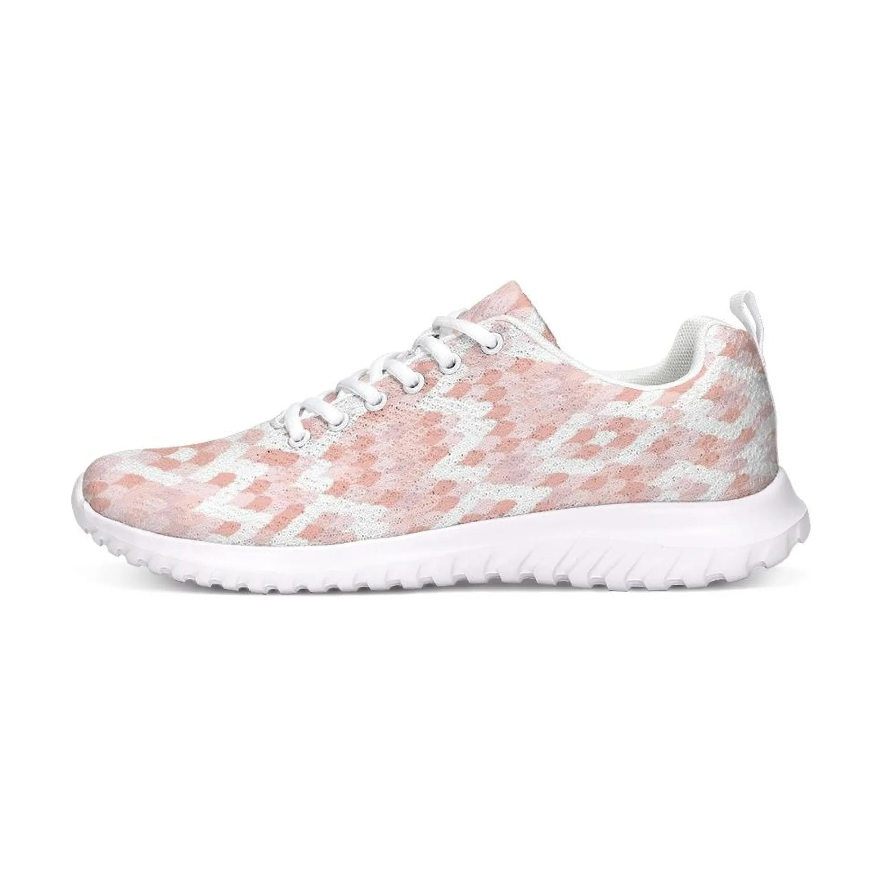 Womens Sneakers, Pink & White Low Top Canvas Running Shoes