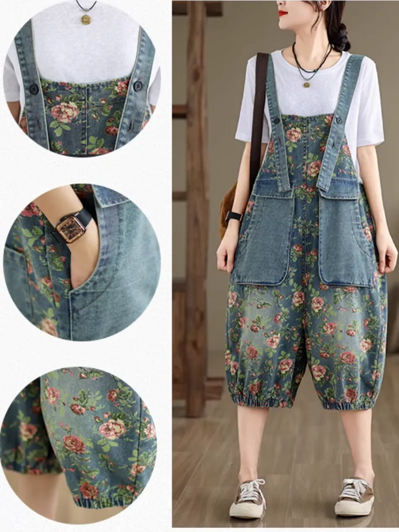 Women's Stylish Summer & Spring Casual Versatile Short Overalls Dungarees